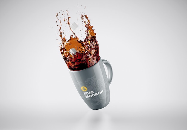 Colorfull Mug with Splash Mockup