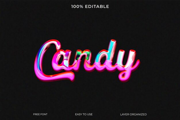 PSD coloring candy psd editable text style effect