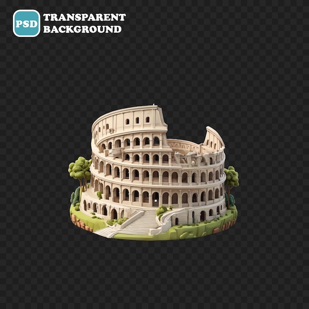 PSD colosseum icon isolated 3d render illustration