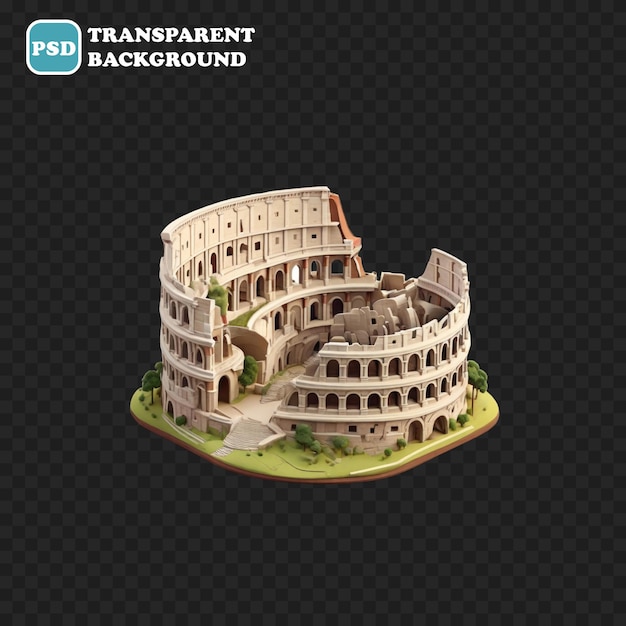 PSD colosseum icoon geïsoleerd 3d render illustratie