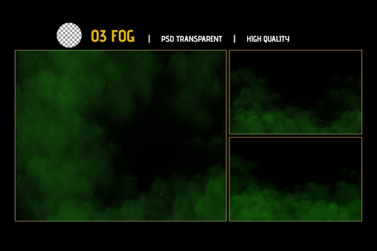 PSD colour fog and smoke transparent background