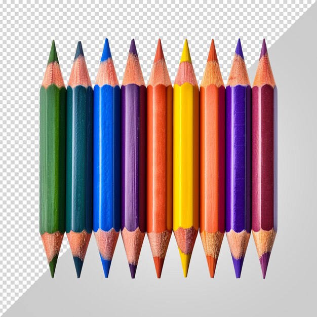 PSD colour pencils on transparent background