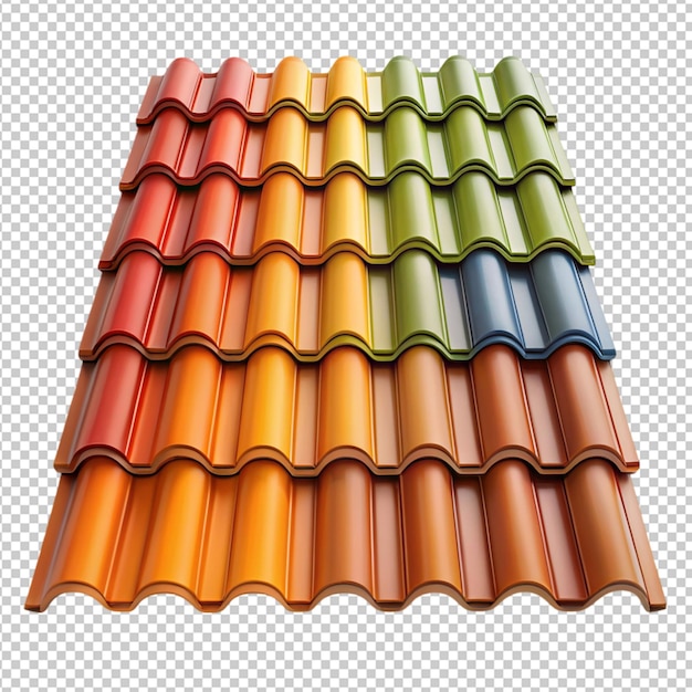 PSD coloured roof tile on transparent background