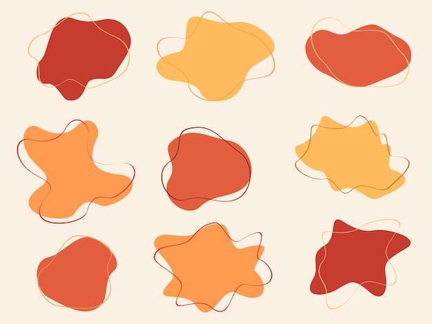 colourful abstract shapes fluid hand drawn organic shapes seamless shape abstract with outline