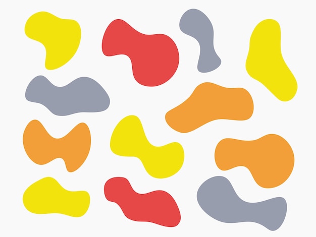 colourful abstract shapes fluid hand drawn organic shapes vector shape creative element seamless PSD