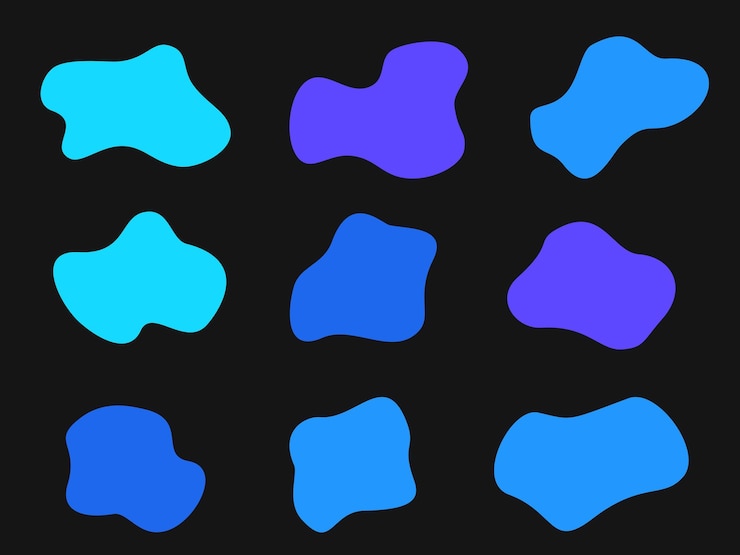PSD colourful abstract shapes fluid hand drawn organic shapes vector shape creative element seamless psd