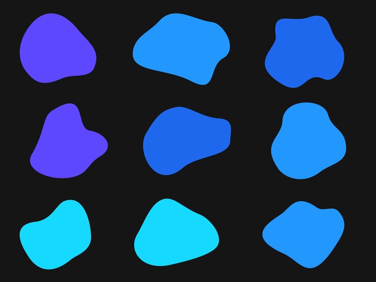 PSD colourful abstract shapes fluid hand drawn organic shapes vector shape creative element seamless