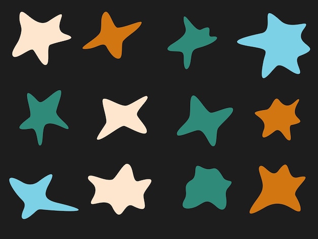colourful abstract shapes fluid hand drawn organic shapes vector shape seamless element star