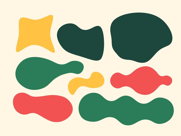 PSD colourful abstract shapes fluid hand drawn organic shapes vector shape seamless element