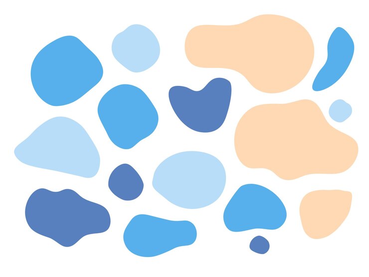PSD colourful abstract shapes fluid hand drawn organic shapes vector shape seamless element