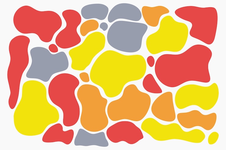 PSD colourful abstract shapes fluid hand drawn organic shapes vector shape seamless element