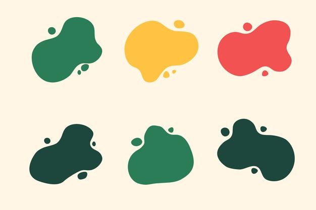 PSD colourful abstract shapes fluid hand drawn organic shapes vector shape seamless element