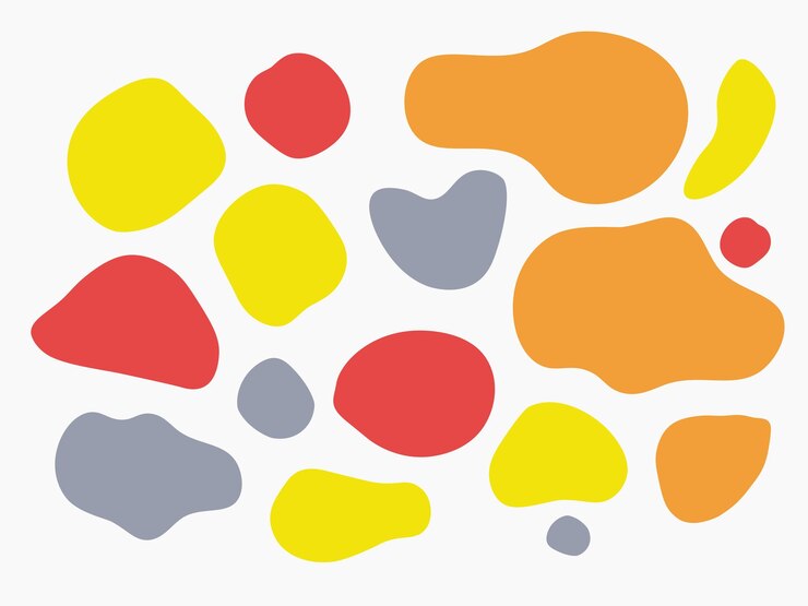 PSD colourful abstract shapes fluid hand drawn organic shapes vector shape seamless element