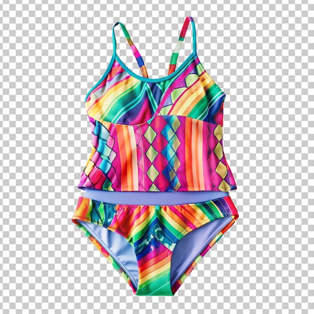 PSD colourful beach tankini isolated on transparent background