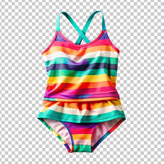 PSD colourful beach tankini isolated on transparent background