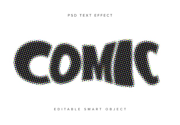 Colourful halftone text effect mockup