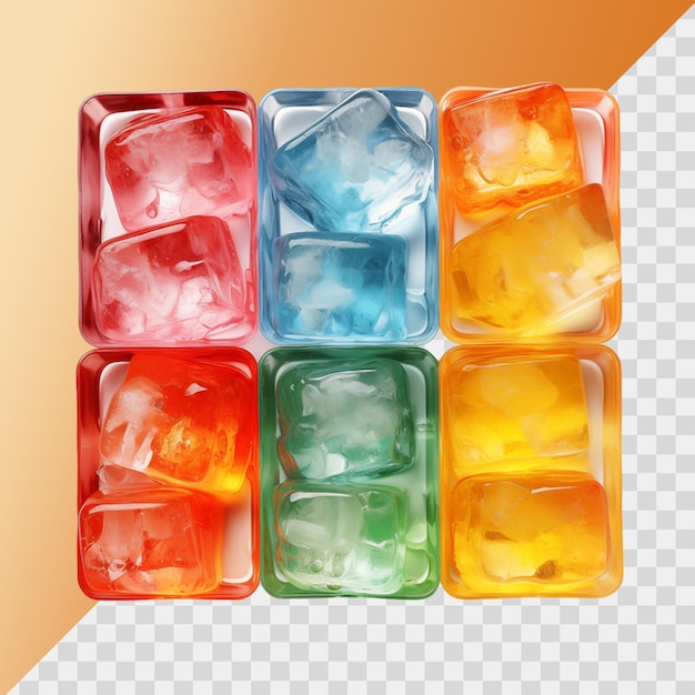 PSD colourful icecube silicon trayisolated