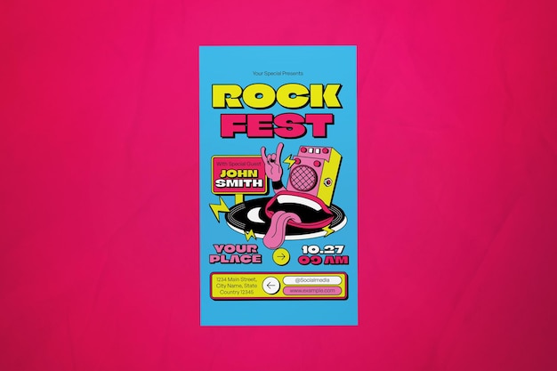 colourful psychedelic rock fest social media story
