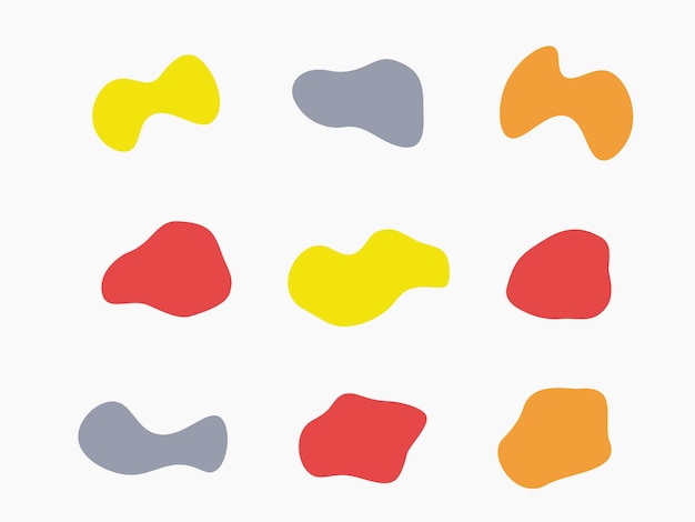 colourful retro abstract shapes fluid hand drawn organic shapes vector shape seamless element