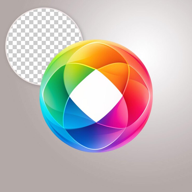 PSD colourful ring logo design on transparent background