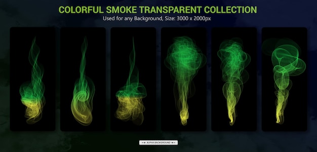 PSD colourful smoke transparent background