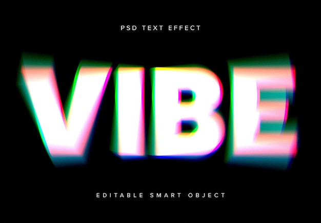 PSD colourful spinning blur text effect mockup