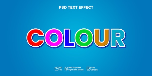 Colourful text effect editable