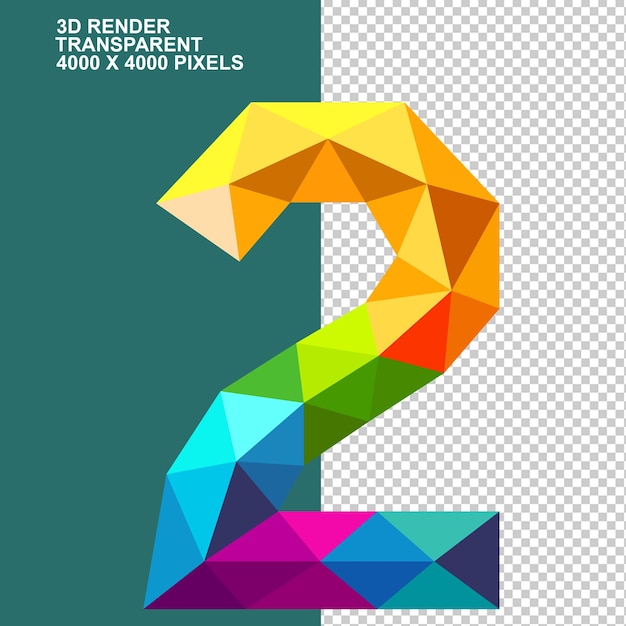 colourful triangles number two yellowtriangular number triangle orange green and purple 2 ill