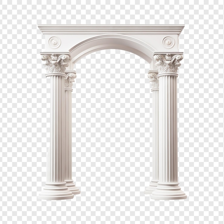 PSD column arch isolated on transparent background