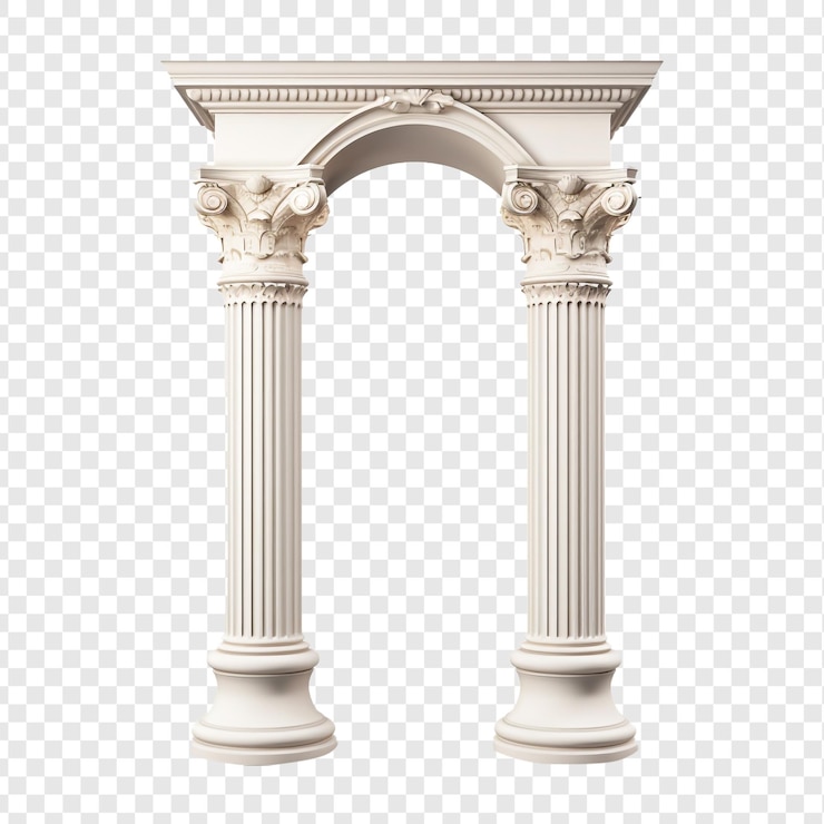 PSD column arch isolated on transparent background