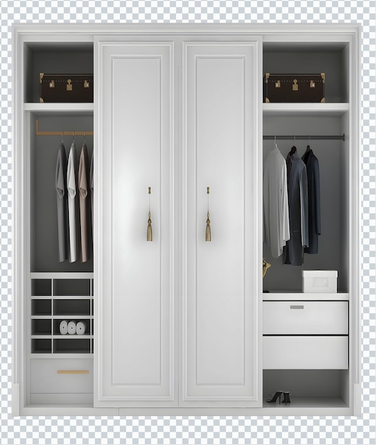 PSD column white wardrobe mockup isolated. transparent.