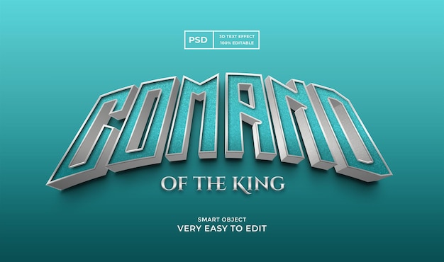 Comand editable 3d text effect psd