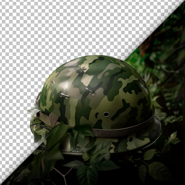 PSD combat helmet with detailed transparent background