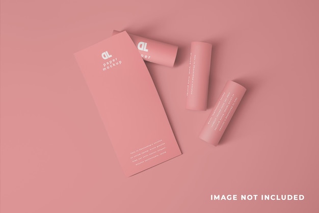 PSD combinazione dl rolled mockup design