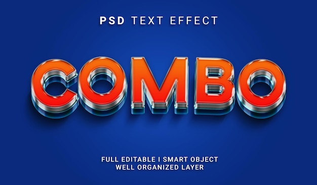 Combo Efekt Tekstowy Psd W Stylu 3d