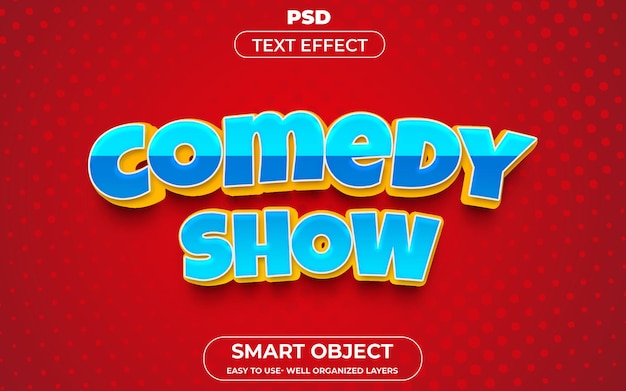 Comedy 3d bewerkbaar teksteffect premium