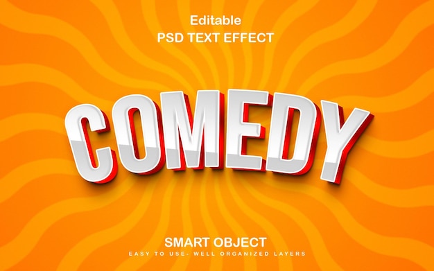 PSD comedy 3d text effect template