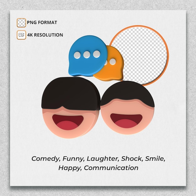 PSD comedy funny laughter shock smile happy communication