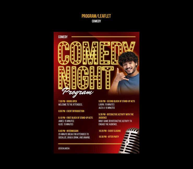 PSD comedy program template design