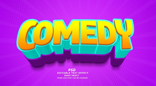 PSD comedy show 3d редактируемый текстовый эффект в стиле фотошоп