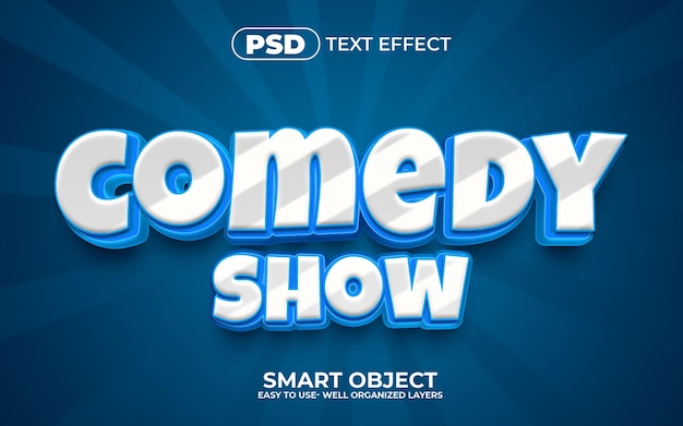 Comedy show 3d premium effetto testo modificabile con sfondo