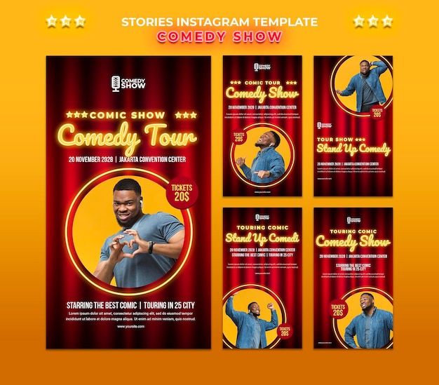 Comedy show instagram stories template