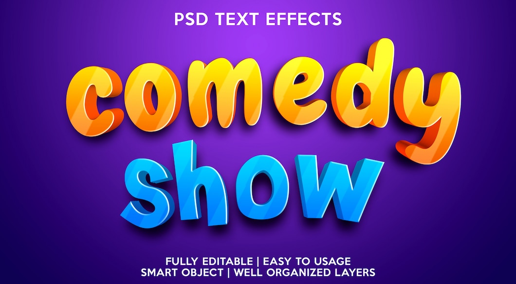 Show text. Style font game PSD. Текст show off