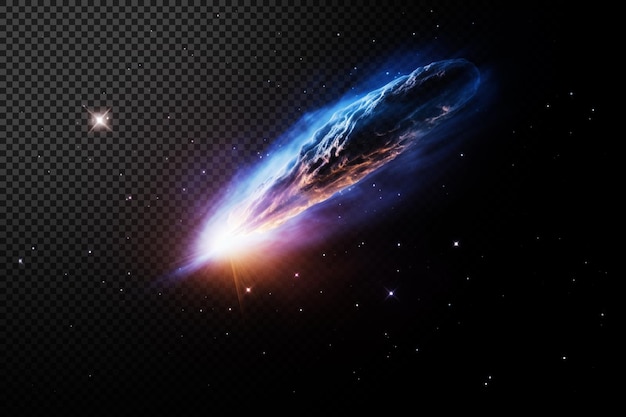 comet space star and cloud on transparent background