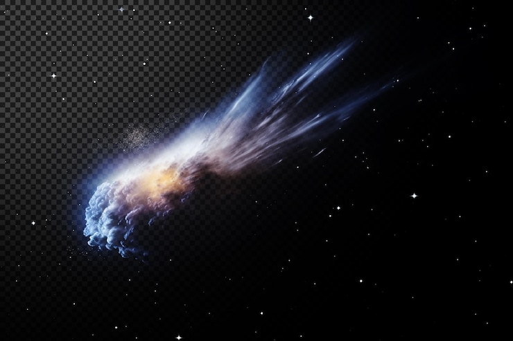 PSD comet space star and cloud on transparent background