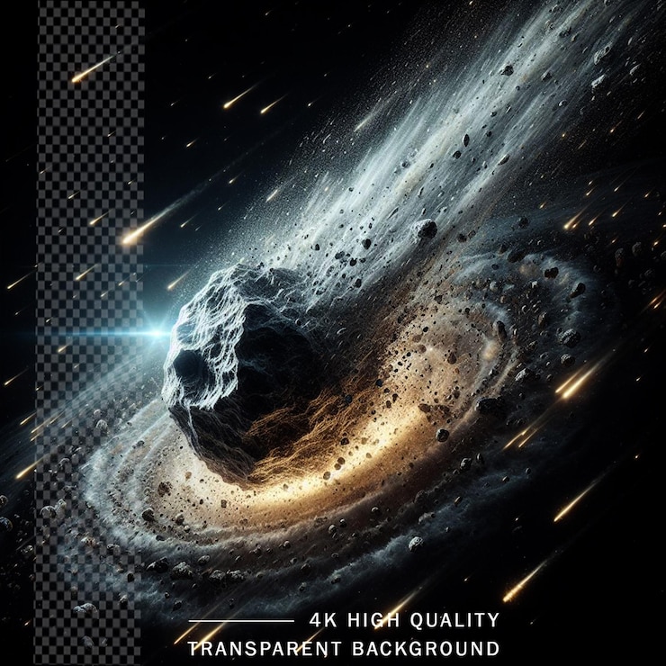 PSD comet space star and cloud on transparent background