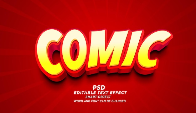 만화 3D 편집 가능한 텍스트 효과 포토샵 PSD 템플릿