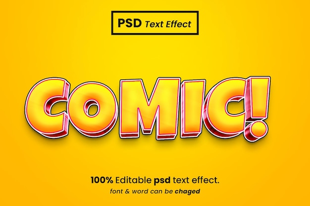 만화 3d 편집 가능한 텍스트 효과