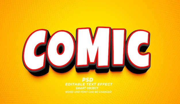 PSD comic art 3d editable text effect photoshop psd style