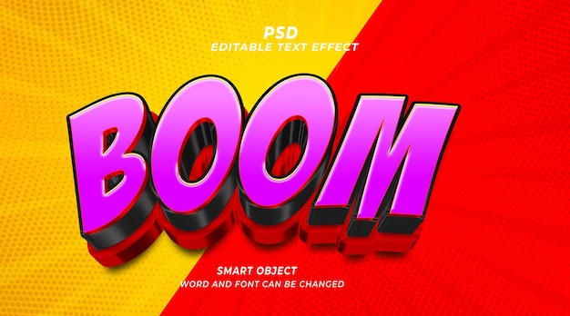 Comic art psd 3d editable text effect photoshop template with background